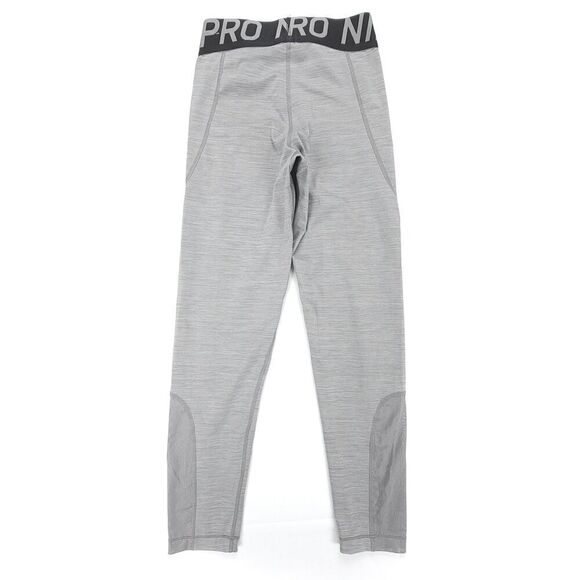 NIKE Dri Fit Pro Mesh Cut Out Cropped Training Leggings Womens Small Light Gray - Picture 5 of 7